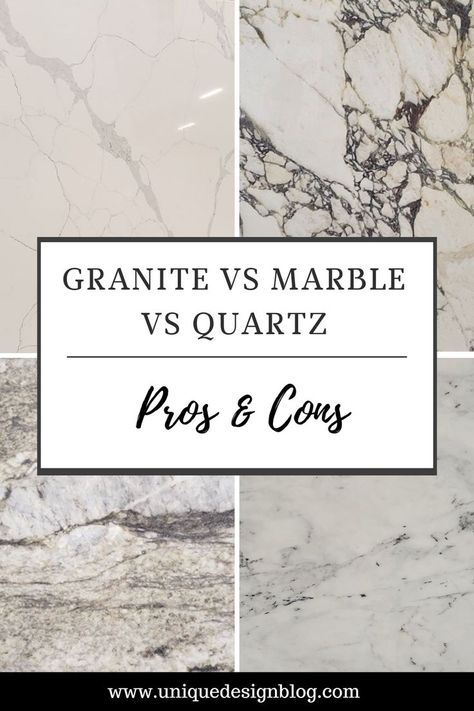 Are you trying to find What is Marble, Granite and Quartz ? Learn all the Pros & Cons of granite, marble & Quartz. Find out about Differences in Aesthetics, Durability & Maintenance of Granite, marble & Quartz. The artcle Compares Cost of these most popular materials. Granite That Looks Like Marble, Grey Marble Countertops Kitchen, Kitchen Countertop Redo, Marble Kitchen Cabinets, Popular Granite Countertops, Quartz Vs Granite Countertops, Quartz That Looks Like Marble, Popular Granite Colors, Kitchen Remodel Must Haves