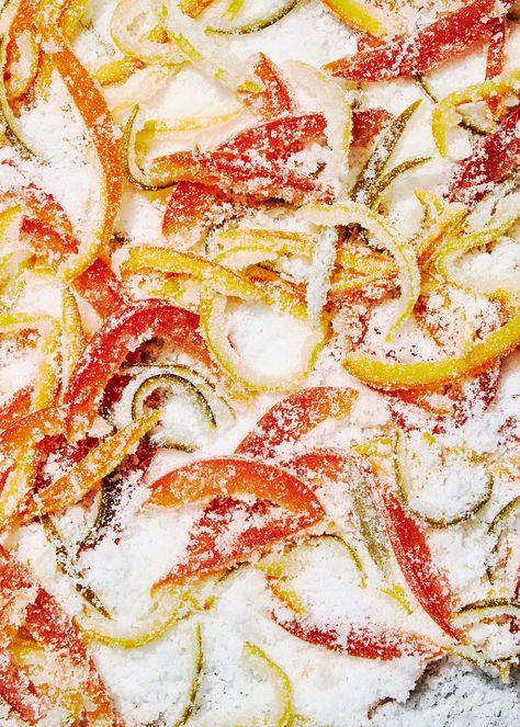 Sour Candied Citrus Peels Recipe | Bon Appetit Gluten Free Desserts Thanksgiving, Candied Citrus, Specialty Food Store, Gluten Free Thanksgiving, Movie Night Snacks, Candy Recipes Homemade, Sweets Candy, Christmas Candy Recipes, Sour Patch Kids