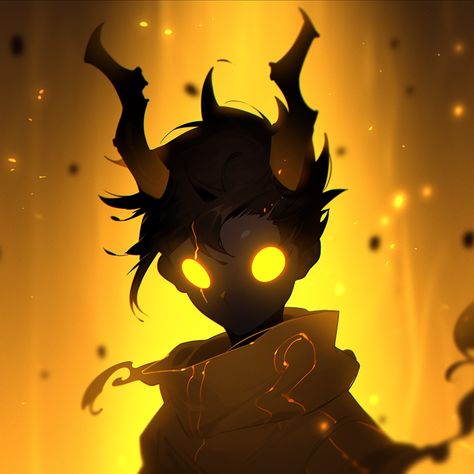 #demon #child #boy #evil #darkness #sinister #glowingeyes #horns #devil #yellow Evil God Art, Demon Child Oc, Yellow Character Design, Child Character Art, Character With Horns, Potato Character, Ink Reference, Devil Drawing, Devil Anime