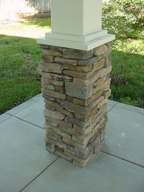 Patio Columns, Front Porch Stone, Porch Pillars, Front Porch Columns, Column Wraps, Porch Columns, Porch Posts, Stone Columns, Back Porch Ideas