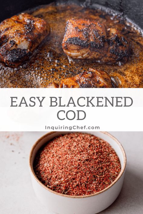 Blackened Cod Recipes, Air Fryer Cod Recipe, Blackened Cod, Blackening Seasoning, Best Fish Recipes, Fit Meals, Night Dinner Recipes, Cod Recipe, Plant Based Recipes Easy