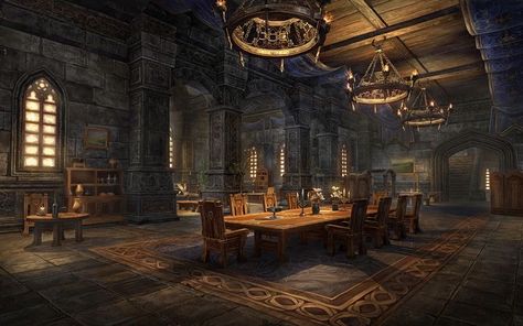 Fantasy Training Room, Fantasy Art Interior, Medieval Castle Concept Art, Interior Concept Art, Castle Rooms, The Great Hall, Chateau Medieval, Fantasy Rooms, Castle Aesthetic