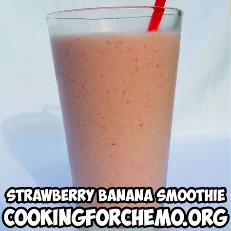 Chemo Smoothies Recipes, Smoothies For Chemo Patients, Chemo Smoothies, Chemo Meals, Strawberry Banana Smoothie Recipe, High Calorie Smoothies, Strawberry Mango Smoothie, Lemon Smoothie, Blueberry Banana Smoothie