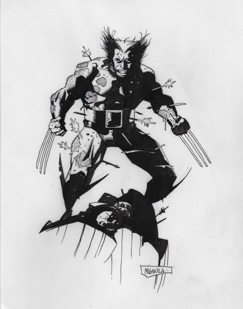 Wolverine Illustration, Rocket Photo, Wolverine Comic Art, Mike Mignola Art, Science Fiction Art Retro, Cyberpunk Armor, Wolverine Art, Mike Mignola, Graphic Novel Art