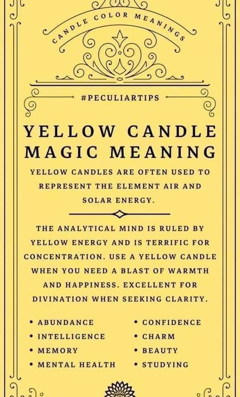 Orange Candle Magic, Yellow Candle Magic, Candle Color Meanings Magic, Candle Magik, Candle Meaning, Candle Color Meanings, Candle Magic Spells, Candle Reading, Yellow Candles