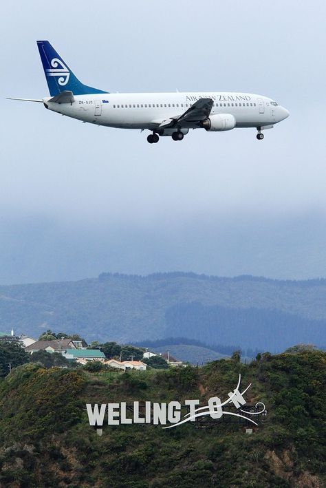 Landing in Wellington, Capital of New Zealand Beautiful New Zealand, New Zealand Houses, Air New Zealand, New Zealand North, Wellington New Zealand, The Windy City, All Things New, New Zealand Travel, Boeing 737