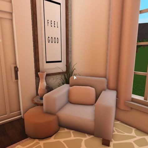 #roblox #robloxbuild #bloxburg #robloxgame Bloxburg Sitting Room Ideas, Bloxburg Sitting Area, Bloxburg Decor, Bloxburg Interior, Bloxburg Hallway Ideas, Bloxburg Hacks, Small Sitting Area, Bloxburg Outfits, Blox Burg