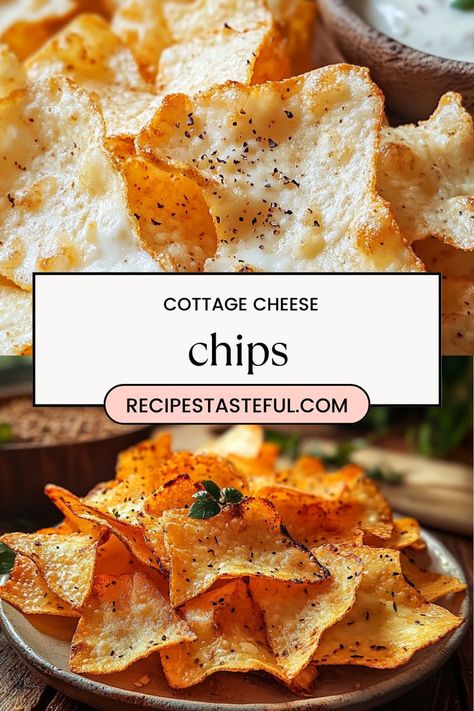 Deliciously crispy and healthy cottage cheese chips, seasoned to perfection. A great low-carb snack option that’s easy to make and perfect for dipping! Homemade Healthy Cheezits, Low Carb Cheese Chips, Healthy Chip Substitute, Healthy Cheese Its Recipe, Baked Cheese Chips, Cottage Cheese Based Dip, Chip Replacement Healthy, Cottage Cheese Chips Microwave, Quick Cottage Cheese Snack