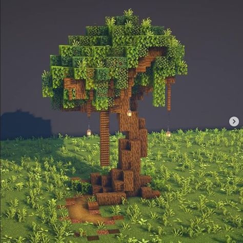 Mincraft Bulds Idea, Minecraft Tree, Minecraft Garden, Mc Builds, Minecraft Structures, Bangunan Minecraft, Minecraft Farm, Minecraft Cottage, Minecraft Castle