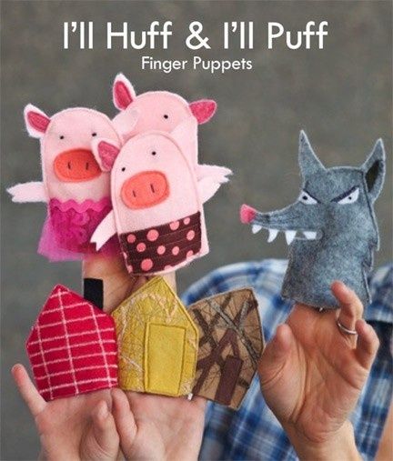 puppets | How Do It Info Felt Story, Finger Puppet Patterns, Baby Mobil, Felt Finger Puppets, Felt Stories, Puppet Patterns, Flannel Board, Finger Puppet, Three Little Pigs