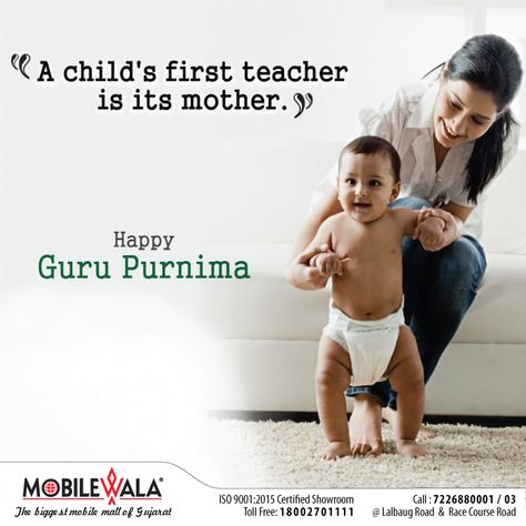 A child's first teacher is its mother. Happy Guru Purnima! Visit: http://www.mobilewalavadodara.com/ Toll-Free No.: 18002701111 📍Mobilewala Showroom @ Lalbaug & Race Course Road #HappyGuruPurnima #GuruPurnima #GuruPurnima2017 #MobilewalaVadodara Guru Purnima Quotes For Mother, Gurupurnima Wishes For Parents, Guru Purnima Mom Dad, Happy Guru Purnima Images, Guru Purnima Quotes, Cursive Small Letters, Guru Purnima Wishes, Happy Guru Purnima, Race Course