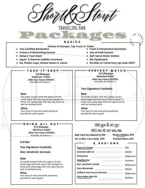 Packages — Mobile Bar Cart, Mobile Cocktail Bar, Bar On Wheels, Travel Bar, Bar Plans, Food Cart Design, Event Bar, Portable Bar, Business Marketing Plan