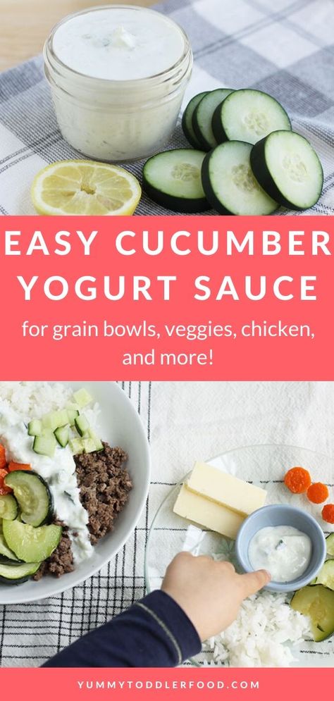 Easy Cucumber Yogurt Sauce for Grains, Meat, Veggies, and More Greek Cucumber Sauce, Cucumber Yogurt Sauce, Cucumber Sauce, Cucumber Yogurt, Healthy Sauces, Grain Bowls, Chicken And Veggies, Healthy Dips, Pita Chips