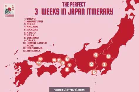 3 Weeks In Japan Itinerary, 3 Weeks In Japan, Japan 3 Week Itinerary, Japan Itinerary Two Weeks, Japan Islands, Tokyo Honeymoon, Dream Japan, South East Asia Backpacking, Japan Honeymoon