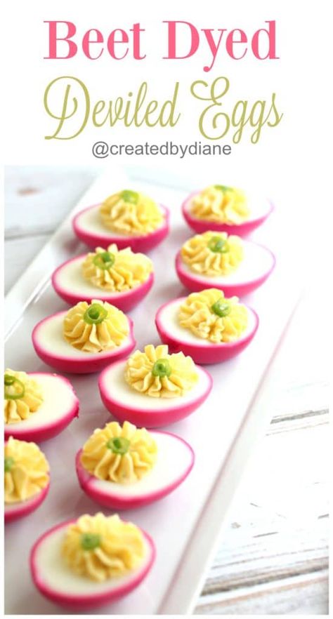 deviled eggs dyed pink from beets is a great way to color eggs without food coloring. This easy technique is a fun way to make pretty deviled eggs. Deviled Eggs Valentines Day, Valentine Deviled Eggs, Red Deviled Eggs, Dyed Deviled Eggs, Baby Shower Food Menu, Colored Deviled Eggs, Cold Appetizers Easy, Color Eggs, Dyed Eggs