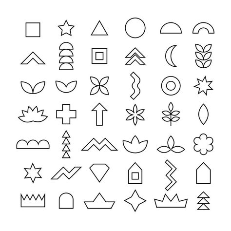 Simple Shapes To Draw, Cute Shapes Clipart, Easy Shapes To Draw, Simple Shapes Design, Simple Shapes Drawing, First Page Of Project, Basic Shapes Design, Doodle Shapes, Outline Shapes