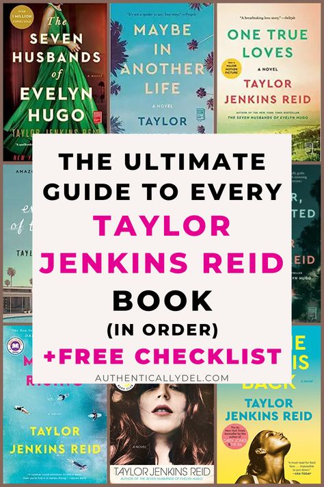 Taylor Jenkins Reid checklist Taylor Jenkins Reid Books, Book Checklist, Reading Checklist, Books To Read In Your Teens, Hugo Book, Books To Read In Your 20s, Taylor Jenkins Reid, Books To Read Before You Die, Books To Read For Women