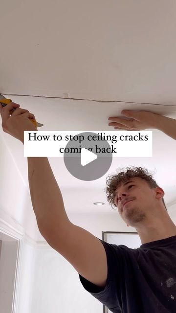 David Williams on Instagram: "Movement is usually the cause of persistent cracks in ceilings. Simply filling over the crack isn’t going to work no matter what filler you use. Follow these steps for a permanent repair. ⬇️

• Rake out the crack using a knife or scraper. 
• screw up the boards either side of the crack with plasterboard screws. 
• dampen down / seal the crack
• Fill and apply mesh tape 
• skim a tight coat of filler over the mesh tape allow to dry. 
• Apply a second coat of filler going wider than the first coat to blend into the ceiling. 
• lightly sand down, prime and paint. 

#paintinganddecorating #painting #decorating #painter #interiordesign #decorator #paintersofinstagram #homedecor #painteranddecorator #decor #paint #paintlife #dulux #painters #paintinganddecoratingser Repair Ceilings, David Williams, Cracked Wall, Dulux Paint, Painter And Decorator, Painting Contractors, Simply Filling, Screwed Up, Painting Tips