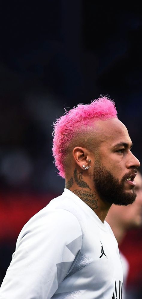 Neymar Jr Pink Hair, Neymar Pink Hair, Neymar Hairstyle, Neymar Wallpapers, Real Madrid Logo Wallpapers, Neymar Jr Hairstyle, Neymar Barcelona, Real Madrid Logo, Neymar Brazil