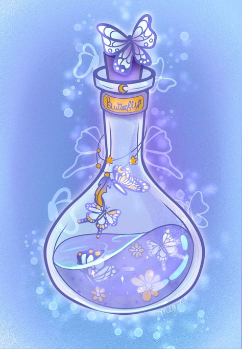 Aesthetic Potion Bottle Drawing, Magic Jar Drawing, How To Draw Liquid In A Bottle, Jar Drawing Aesthetic, Cute Potion Bottles Drawing, Magic Potion Drawing, Magic Potion Illustration, Potion Bottle Art, Potions Aesthetic