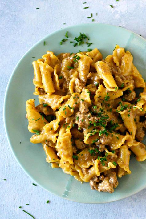 Instant Pot Homemade Hamburger Helper - the pig & quill Cheeseburger Skillet, Hamburger Helper Recipe, Campanelle Pasta, Hamburger Helper Recipes, Baked Ribs, Loaded Sweet Potato, Homemade Hamburger, Grass Fed Meat, Homemade Hamburgers