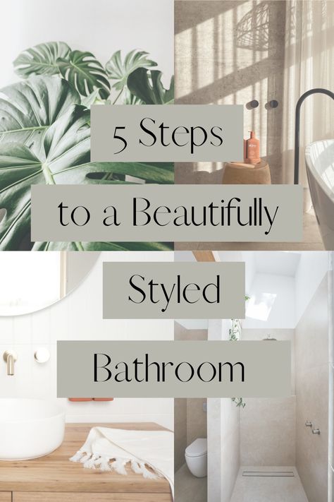 Bath Shelf Styling, Ensuite Decor Ideas, Guest Bathroom Styling Ideas, Master Bath Vanity Styling, Bathroom Finishing Touches, How To Style Back Of Toilet, How To Decorate Master Bath, Ensuite Bathroom Decor Ideas, Freestanding Tub Decorating Ideas