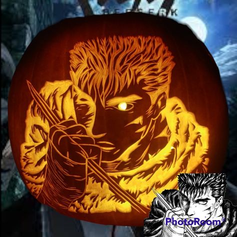 #pumpkin #pumpkins #pumpkincarving #pumpkincarver #halloween #pumpkincarvings #jackolantern #fyp #fypシ゚viral #fypシ #fypage #berserk #anime #manga Jjba Pumpkin Carving, Pumpkin Carving Anime Ideas, Anime Halloween Pumpkin, Gojo Pumpkin, Pumpkin Carving Ideas Anime, Anime Pumpkins, Anime Pumpkin Carving, Anime Pumpkin, Jackolantern Ideas