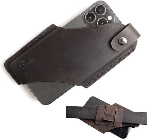 Amazon.com: Topstache Leather Phone Holster/ Sheath with Belt Clip Loop, Magnetic Closure,Cell Phone Case/ Pouch for iPhone, Samsung,Darkbrown,Large : Cell Phones & Accessories Iphone Holster, Survival Skills Life Hacks, Belt Holster, Phone Holster, Cell Phone Case, Leather Projects, Leather Gifts, Leather Phone Case, Belt Clip