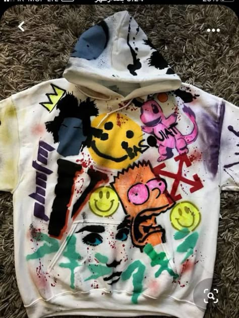 I See Ghosts Hoodie, Kanye West Hoodie, Nike Hoodie Outfit, Yeezy Hoodie, I See Ghosts, Kids See Ghosts, Vuitton Outfit, Jeans Drawing, Painting Hoodie