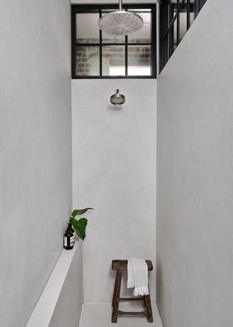 Tiny Shower Room Ideas, Concrete Bathroom Ideas, Wet Room Design, Tiny Shower Room, Tiny Wet Room, Brownstone Townhouse, Small Wet Room, Concrete Shower, New York Brownstone