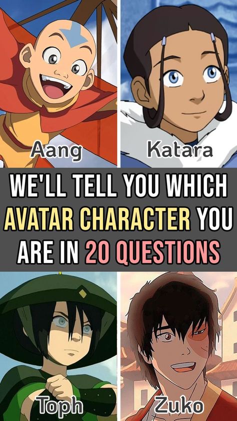 Which Avatar character are you? Avatar The Last Airbender Jokes, Avatar The Last Air Bender Pfp, What Avatar Character Are You Quiz, Avatar The Last Airbender Matching Pfp, Avatar The Last Airbender Quiz, Matching Avatar Pfp, Avatar Character Art, Avatar Matching Icons, Avatar Quiz