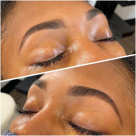 Eyebrow Shaping Black Women, Brow Lamination Black Women, Arched Eyebrows Black Women, December Reset, Eyebrows Black Women, Soft Arch Eyebrows, High Arched Eyebrows, Eyebrow Wax And Tint, Thick Eyebrow Shapes