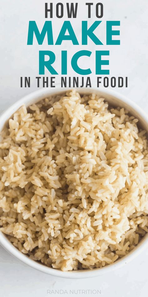 If you're wondering how to cook brown rice in the Ninja Foodi or Instant Pot, this pressure cooker tutorial is just for you. Includes jasmine rice, white rice, and wild rice instructions. #ninjafoodi #brownrice Brown Rice In Ninja Foodi, Rice Ninja Foodi, Pressure Cooker Brown Rice, Cook Brown Rice, Ninja Grill, Ninja Cooking System Recipes, Cook Rice, Rice White, Brown Rice Recipes