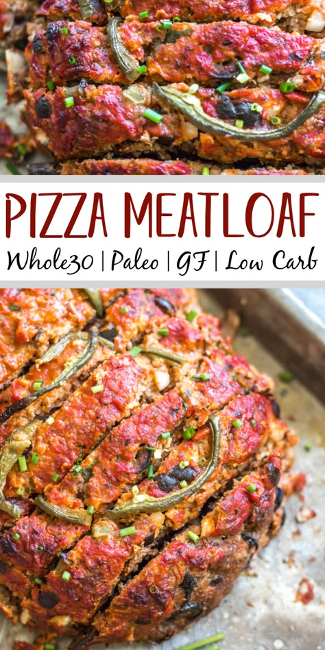 This easy pizza meatloaf recipe is a fun spin on a classic meatloaf. Using a mixture of ground beef and ground pork, and pizza sauce instead of the traditional ketchup, this Whole30 meatloaf recipe is a family-friendly option that's great for meal prep or a simple weeknight dinner. It's also paleo, gluten-free, low carb and freezer friendly. #whole30meatloaf #paleomeatloaf #ketomeatloaf #weeknightdinner #healthyrecipes #whole30groundbeef Pizza Meatloaf Recipe, Whole30 Meatloaf, R3 Recipes, Pizza Meatloaf, Paleo Meatloaf, Ketogenic Meals, Whole30 Dinner Recipes, Classic Meatloaf, Whole30 Dinners