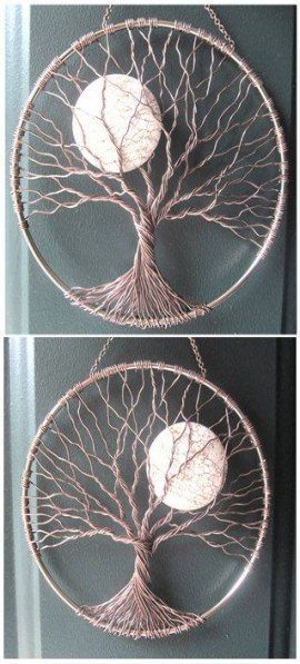 Tree Of Life Crochet, Jewelry Tree Diy, Handmade Jewelry Display, Tree Of Life Crafts, Tree Of Life Artwork, Atrapasueños Diy, Wire Tree Of Life, Tree Of Life Painting, Crochet Tree