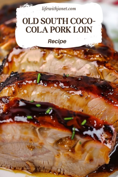 Old South Coca Cola Pork Loin, Pork Loin Dutch Oven, Coca Cola Pork Loin, Cola Pork Loin, Dutch Oven Pork Loin, Pork Loin Marinade, Tender Pork Loin, Boneless Pork Loin Recipes, Pig Recipes