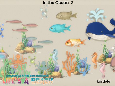 The Sims Resource - Life's a Beach_In the Ocean 2 Living Room Sims 4, Sims 3 Mods, Sims 4 Clutter, Pirates Cove, Sims 4 Downloads, Ocean Decor, Types Of Fish, Sims Hair, Sims 1