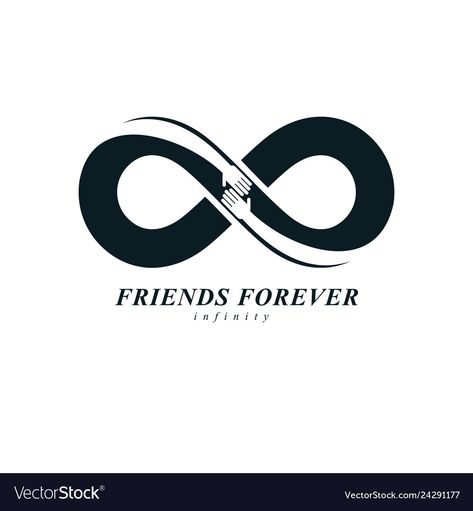 Friendship Logo Design, Friends Forever Logo, Two Hands Touching, Friendship Logo, Friends Vector, Hands Touching, Infinity Sign, Forever Friends, Creative Logo