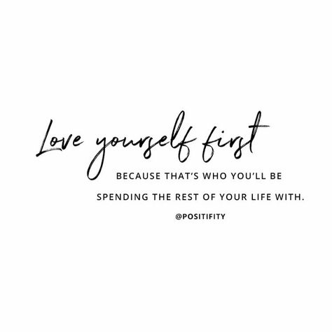 "Love yourself first, because that's who you'll be spending the rest of your life with." | Self love | Self care | Motivation | Inspiration | Quotes | Positive vibes Yourself Quotes, Yoga Beginners, Love Anniversary Quotes, Care Quotes, Trendy Quotes, Love Yourself First, Love Yourself Quotes, Quotes Positive, Best Friend Quotes