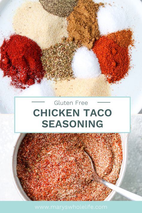 Taco Seasoning Mix Recipe, Healthy Chicken Tacos, Chicken Taco Seasoning, Chicken Tacos Easy, Taco Seasoning Recipe, Spice Blends Recipes, Homemade Spice Blends, Homemade Spices, Homemade Seasonings