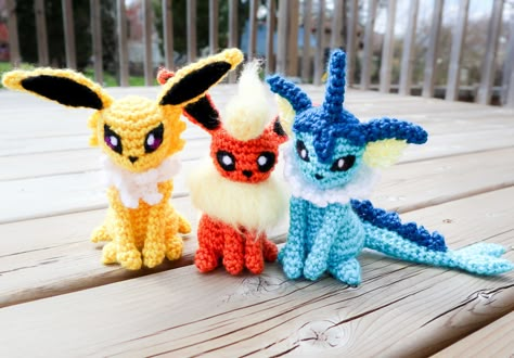 Flareon Amigurumi Pattern | Strings Away Flareon Crochet Pattern Free, Vaporeon Crochet Pattern Free, Jolteon Crochet, Pokemon Crochet Patterns Free, Pokemon Amigurumi Pattern, Pokémon Crochet, Amigurumi Characters, Pokemon Amigurumi, Pokemon Crochet