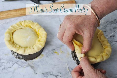 2 Minute Sour Cream Pastry - Recipe Winners - Quick, Easy And Fabulous Sour Cream Pastry, Thanksgiving Roast, Lemon Sour Cream Pie, Mini Pie Maker, Savoury Pastry, Peach Pies, Shortcrust Pastry Recipes, Gourmet Sausage, Pie Maker Recipes