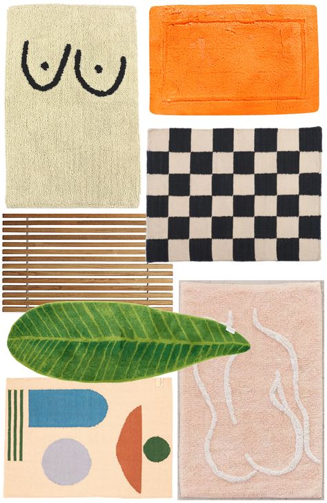 Cool Bath Mats, Aesthetic Bath Mat, Green Bathroom Mat, Indie Home Decor, Bath Mat Ideas, Bathroom Mats Decor, Rug Design Ideas, Bath Mats Bathroom Ideas, Grace Atwood