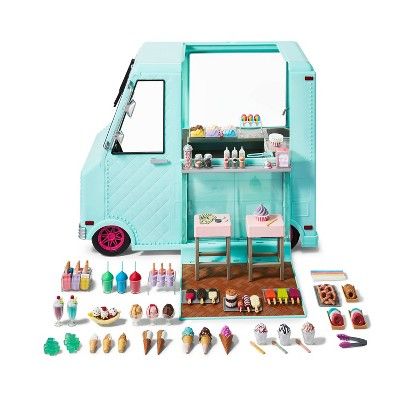 Our Generation Sweet Stop Ice Cream Truck - Light Blue : Target Our Generation Doll Accessories, American Girl Doll Sets, Our Generation Doll, Sweet Kitchen, Barbie Food, Barbie Doll Set, Barbie Sets, American Girl Doll Accessories, Baby Alive Dolls