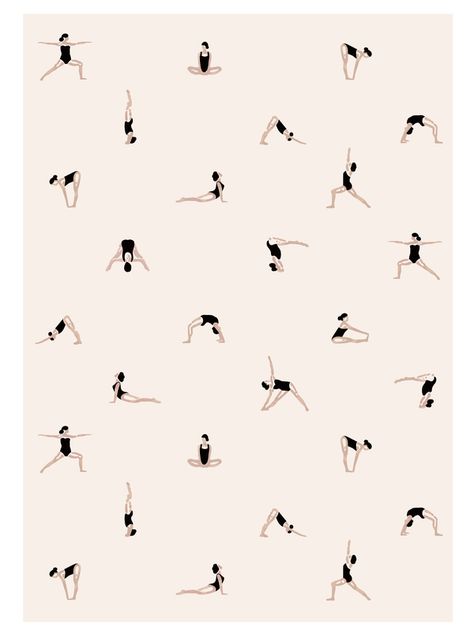 Yoga at ArtfullyWalls, girl doing yoga Yoga Pattern Design, Yoga Prints Art, Yoga Iphone Wallpaper, Yoga Drawings, Fitness Illustration, Yoga Pattern, Yoga Drawing, Yoga Ashtanga, Arte Yoga