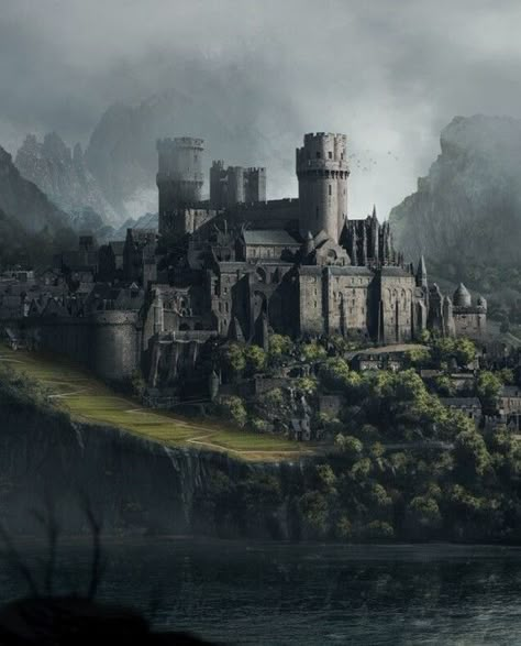 Fantasy Castle Art, Art Of The Day, Old Castle, Art Showcase, Castle Art, Rpg Map, 다크 판타지, Fantasy City, Fantasy Castle