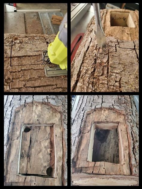 Fairy House From Tree Stump, Fairy House Windows Diy, Fairy Doors In House, Fairy Doors On Trees Diy How To Make, Diy Fairy Garden Ideas Homemade How To Make Tree Houses, Tree Stump Fairy House Diy, Gnome House Diy, Fairy House Diy How To Make A, Fairy House Diy Natural Materials