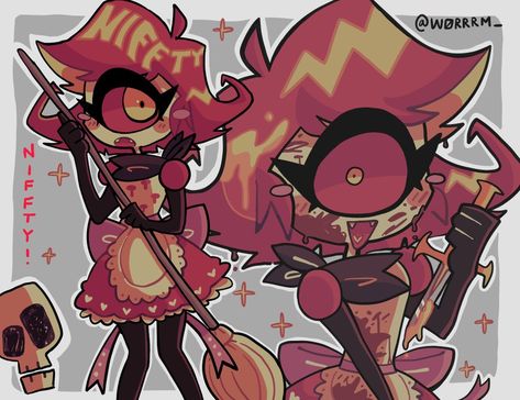 MAGG0T 🪱 on X: "🧹🩸 #HazbinHotel #HazbinHotelFanart #Niffty #HazbinHotelNiffty https://t.co/X0pObliKiL" / X Niffty Hazbin Hotel, Niffty Hazbin, Hazbin Hotel Fanart, Photo Widget, Vivziepop Hazbin Hotel, Wallpaper Pictures, Hotel Art, Art Icon, Helluva Boss