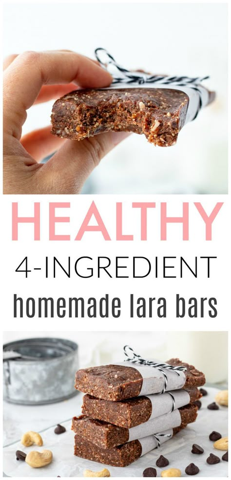 Homemade Lara Bars, Lara Bars Recipe, Homemade Larabars, Easy Bar Recipes, Healthy Snack Bars, Protein Bars Homemade, The Best Snacks, Lara Bars, Healthy Bars