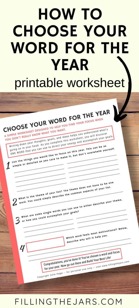 How To Choose A Word Of The Year, One Word For The Year, Word Of The Year Printable, One Word Challenge, Word Of The Year Journal, Picking A Word For The Year, 2025 Word Of The Year, One Word Motivational Words, Word Of The Year 2024